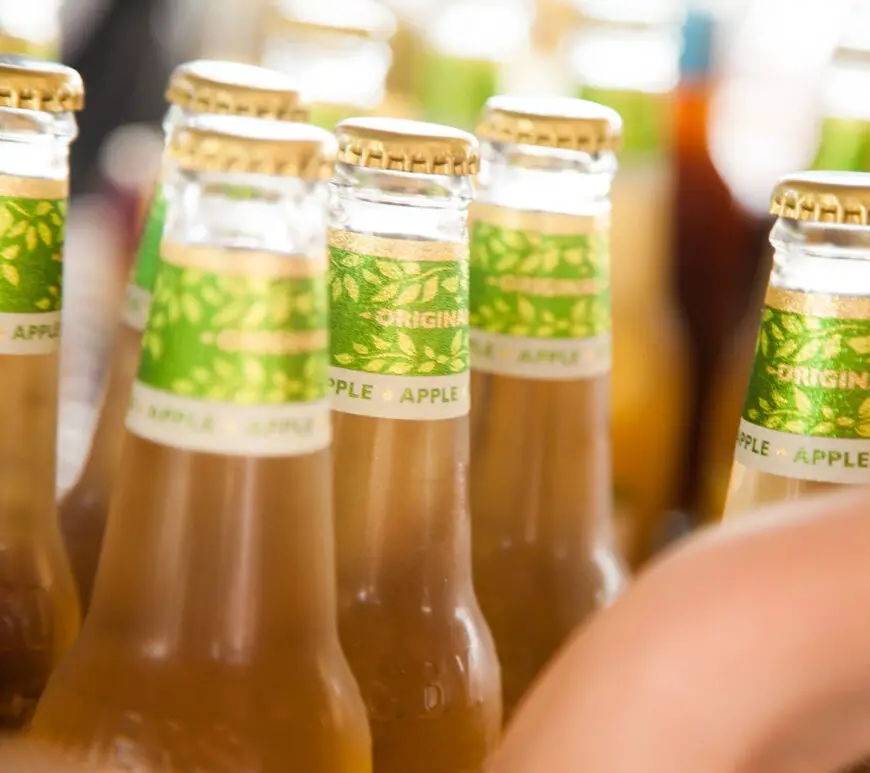 Beer bottles in freezer
