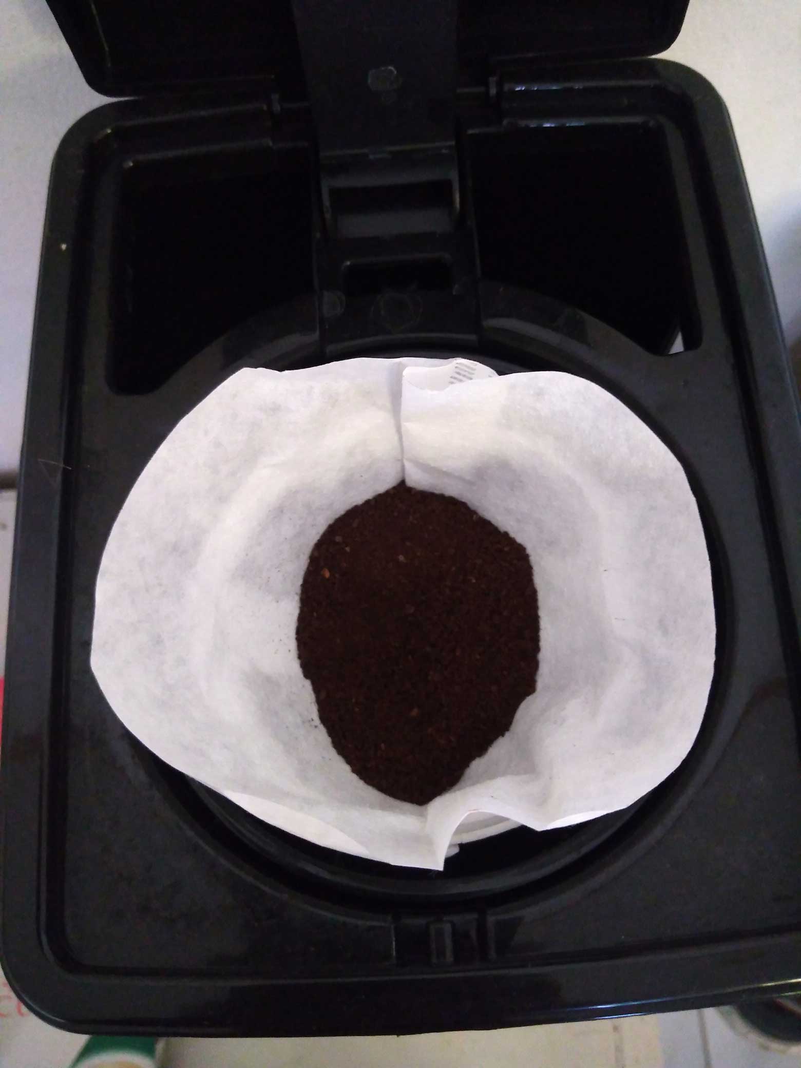 coffee filter with grounds