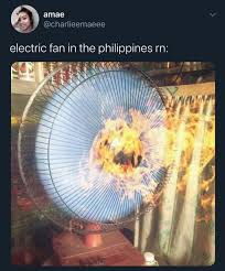 electric fan blowing warm air meme